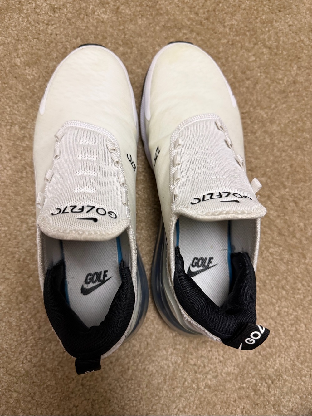 Nike Men’s White and Black Air Max 270 GO Golf Sneaker - Picture 5 of 6